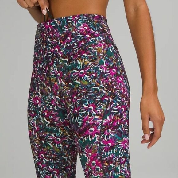 Lululemon Base Pace High Rise Floral Tight Legging Pink Purple 8 FLAW - Picture 14 of 14